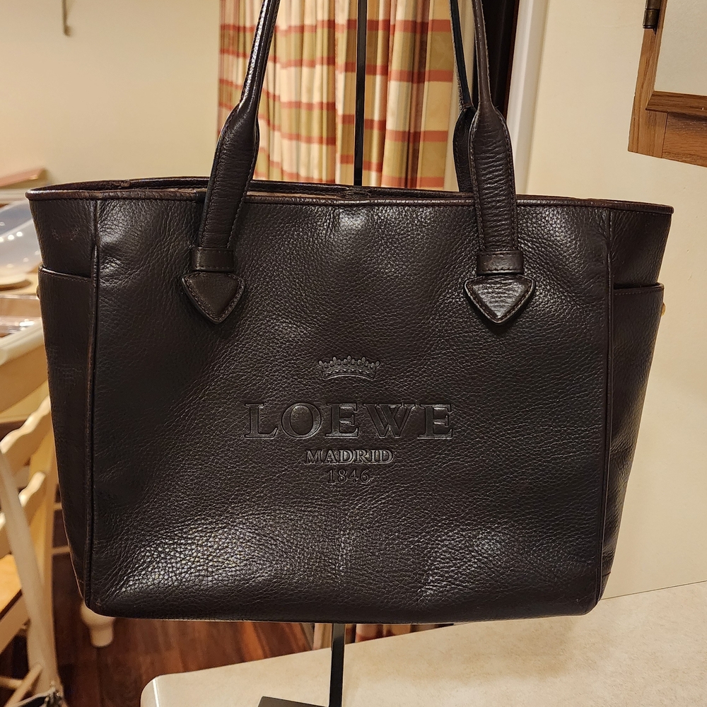 LOEWE BrownHeritage Embossed Leather Tote